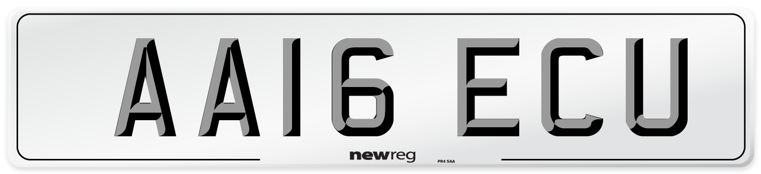 AA16 ECU Number Plate from New Reg